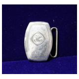 Higkok Sterling Silver Monogrammed Belt Buckle