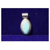 Turquoise Oval Sterling Silver Pendant