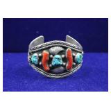 Native American Navajo Sterling Cuff Bracelet