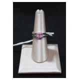 Elegant Split Shank Pink Princess Cut Ring