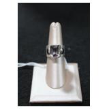 Sterling Silver CZ & Garnet Statement Ring