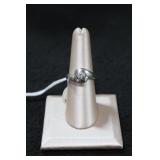 Sterling Silver Bezel Set Round Gemstone Ring