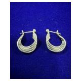 PAIR OF SMALL STERLING SILVER TWISTED MULTI-HOOP