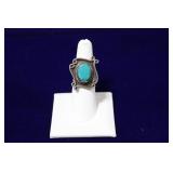 Native American Oval Turquoise Sterling Ring