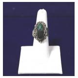 Navajo Sterling Silver Green Seraphinite Ring