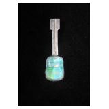 Dichroic Glass & Sterling Silver Guitar Pendant