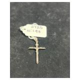 STERLING SILVER CRUCIFIX PENDANT W/ INRI PLAQUE