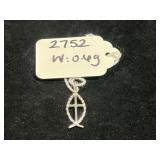 STERLING SILVER ICHTHUS FISH CROSS PENDANT/CHARM