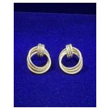 PAIR OF VINTAGE STERLING SILVER MAZE DESIGN