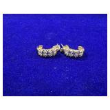 PAIR OF GOLD PLATED STERLING SILVER J-SHAPE