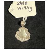 STERLING SILVER ENGRAVABLE PLAQUE PENDANT -