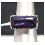Vermeil 925 Lucious Purple Gem Cocktail Ring