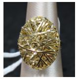 Statement Abstract Wire Mesh Texture Ring
