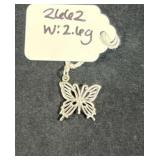 STERLING SILVER FILIGREE BUTTERFLY CHARM - WEIGHS