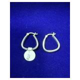 PAIR OF STERLING SILVER U-SHAPED HOOP EARRINGS -