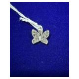 STERLING SILVER BUTTERFLY PENDANT DETAILED W/