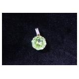 Faceted Lime Green Peridot Gemstone Pendant