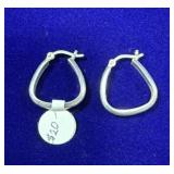 PAIR OF STERLING SILVER U-SHAPED HOOP EARRINGS -