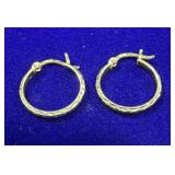 PAIR OF GOLD VERMEIL STERLING SILVER HOOP