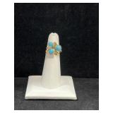 HANDMADE WIRE WRAPPED GOLD FILLED, TURQUOISE BEAD