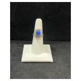 STERLING SILVER & LAPIS RING 7.8GR SIZE 6-3/4