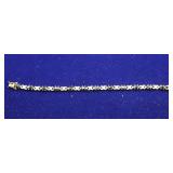 Yellow Gold Colored 925 Gem & X Tennis Bracelet