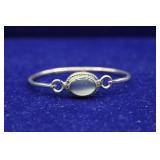 Sterling Silver Pearl Like Stone Bracelet