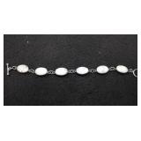 Sterling Silver White Howlite Link Bracelet