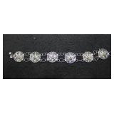 Sterling Silver Filigree Sombrero Link Bracelet