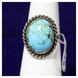 Traditional Navajo Sterling Silver Turquiose Ring