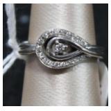 Sterling Silver CZ Loop Open Eye Halo Ring