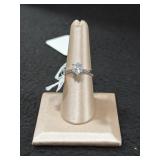 Princess Cut CZ Sterling Silver Engagement Ring