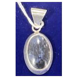 Taxco Mexico Sterling Oval Blue Sodalite Pendant