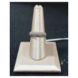 3 Row Dome CZ Sterling Silver Ring