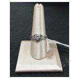 Sterling Silver Sweet Heart CZ Engagement Ring