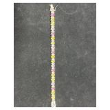 STERLING SILVER & MULTICOLOR PASTEL CZ TENNIS