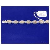 STERLING SILVER BRACELET W/ LEOPARD SKIN JASPER