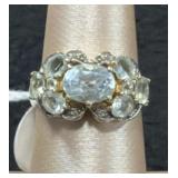 Multi-Cluster CZ Sterling Silver Ring