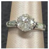 Sterling Silver Round Cut CZ Engagement Ring