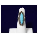 Bell Trading Post Elongated Oval Turquoise Ring