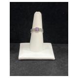 STERLING SILVER & AMETHYST RING - 4.1GR -