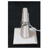 Marsala Sterling Silver 3 Stone Ring
