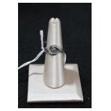 Sterling Silver CZ Loop Open Eye Halo Ring