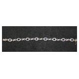 Black Onyx Halo CZ X Bracelet