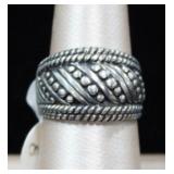 Judith Ripka Sterling SIlver Textured Band Ring