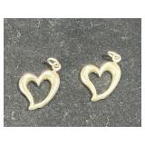 (2) STERLING SILVER OPEN-HEART PENDANTS/CHARMS -