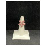 STERLING SILVER ENAMELED FLOWER RING - 7.0GR -