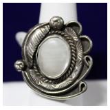 Navajo Mother of Pearl Cabochon Sterling Ring