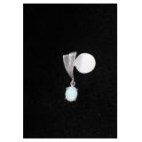 Sterling Silver White Opal Pendant