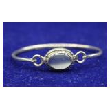 Sterling Silver Pearl Like Stone Bracelet